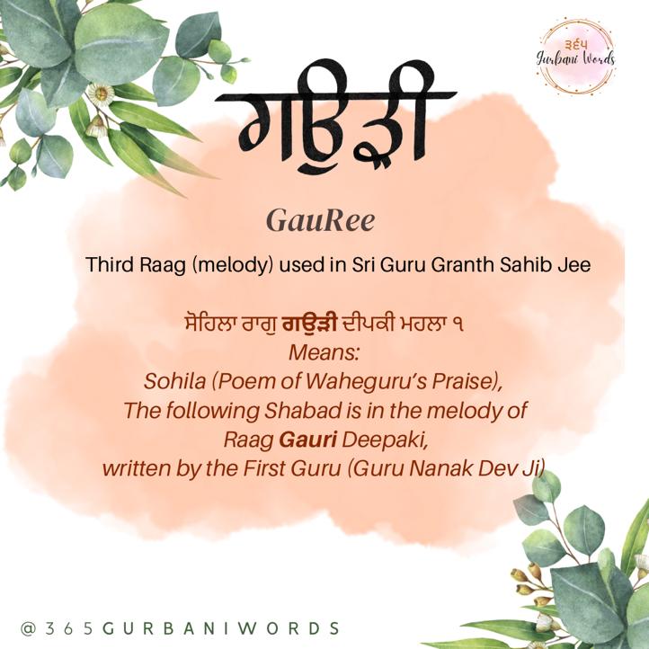 ਗਉੜੀ — card from the original 365 Gurbani Words series