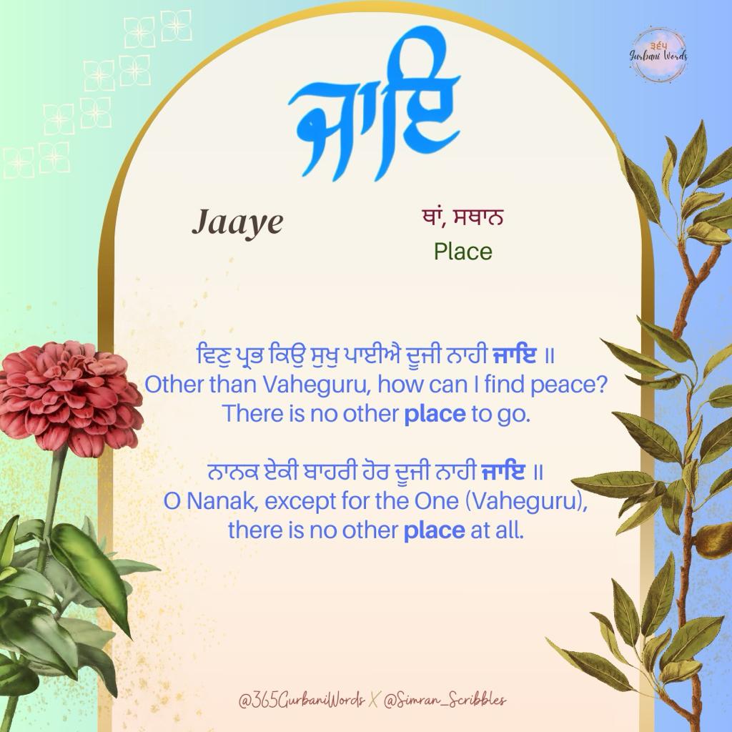 ਜਾਇ — card from the original 365 Gurbani Words series (3 of 3)