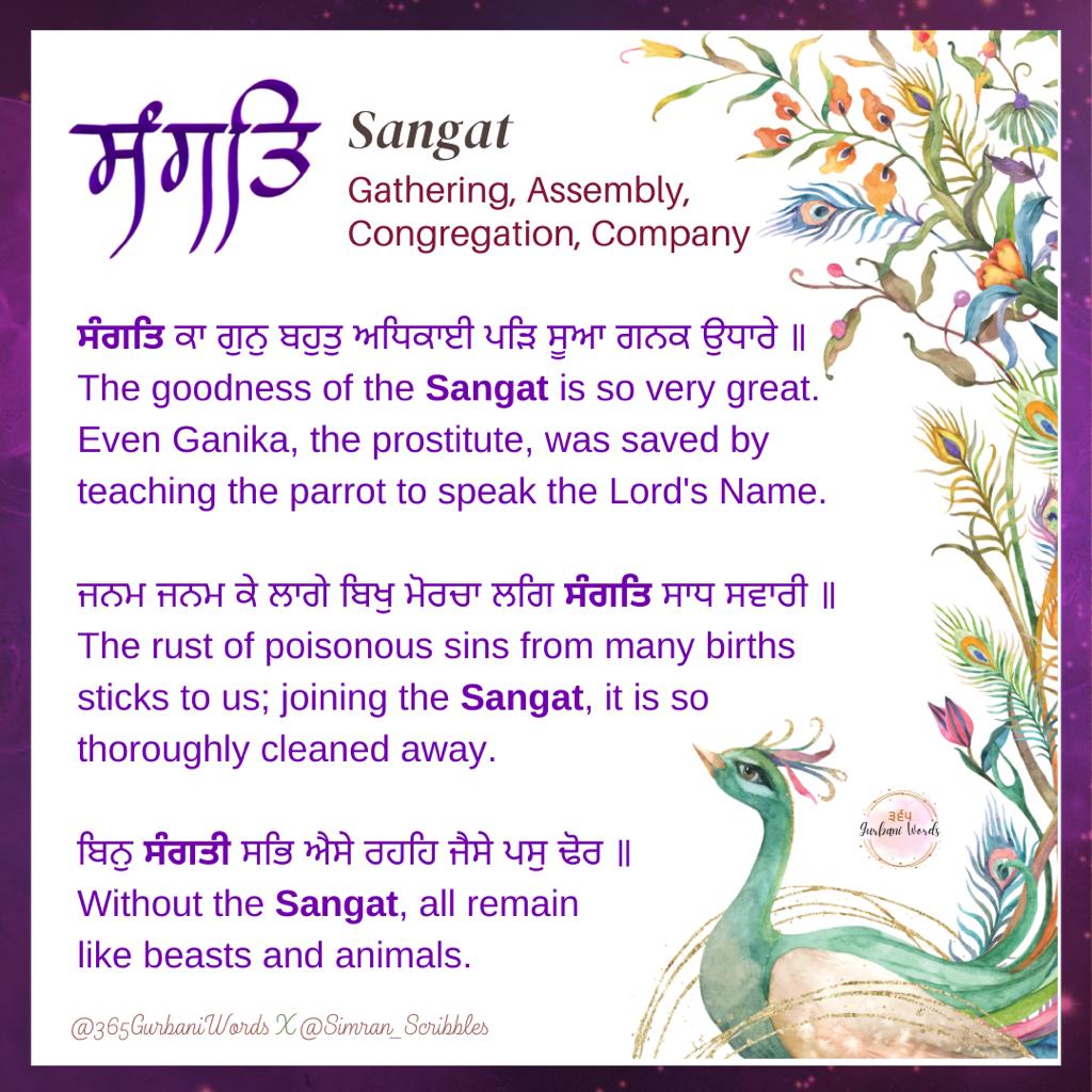 ਸੰਗਤਿ — card from the original 365 Gurbani Words series