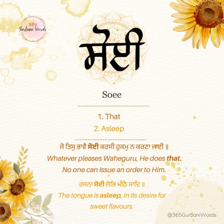 ਸੋਈ — card from the original 365 Gurbani Words series