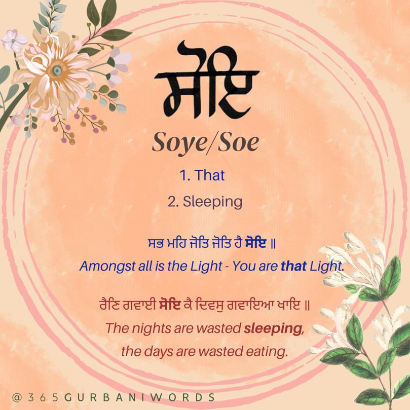 ਸੋਇ — card from the original 365 Gurbani Words series