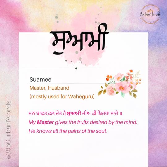 ਸੁਆਮੀ — card from the original 365 Gurbani Words series
