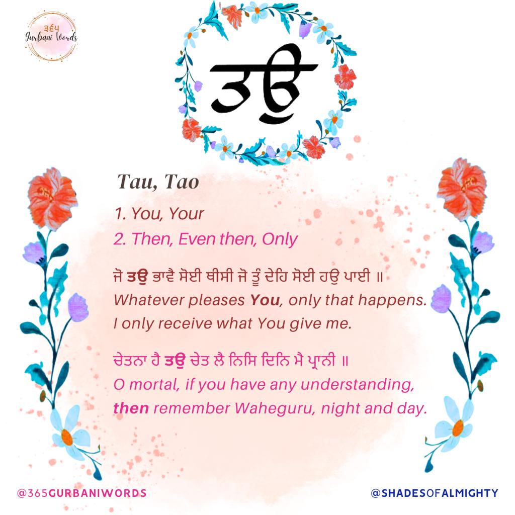 ਤਉ — card from the original 365 Gurbani Words series