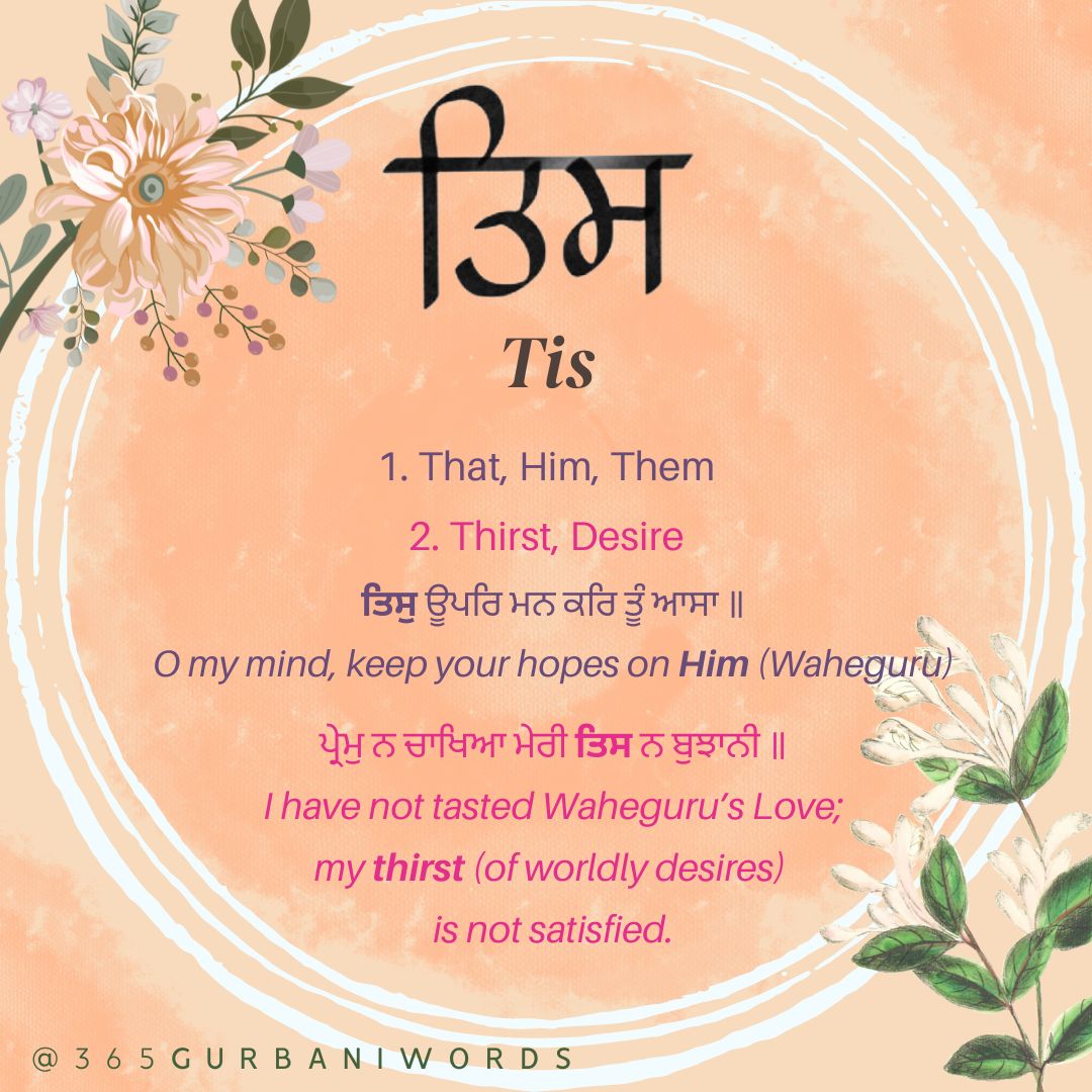 ਤਿਸ — card from the original 365 Gurbani Words series