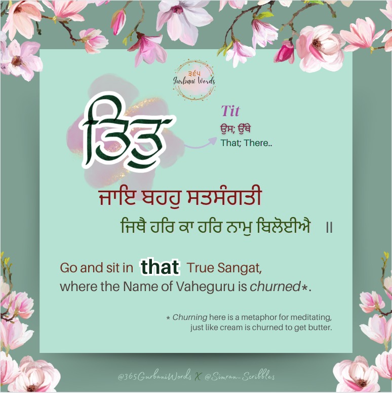 ਤਿਤੁ — card from the original 365 Gurbani Words series